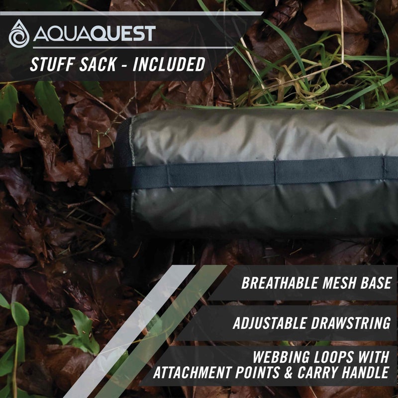 AquaQuest Defender Tarp â€“ Heavyâ€‘Duty Waterproof (20,000 mm) Seamâ€‘Taped Rain Fly for Camping, Bushcraft & Survival â€“ 10Ã—7 Olive Drab - Image 4
